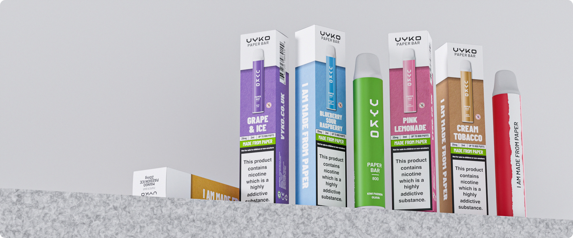 Buy Any 6 for £20 – VYKO Paper Bar Disposable Vape Kit